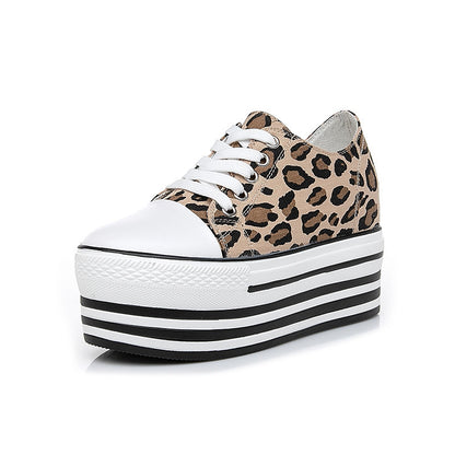 Sneakers donna in tela con interno rialzato