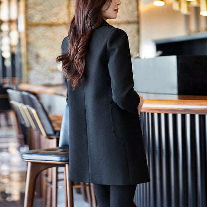 Cappotto donna doppiopetto nero